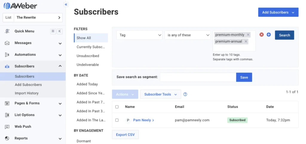 Build subscriber newsletters using AWeber