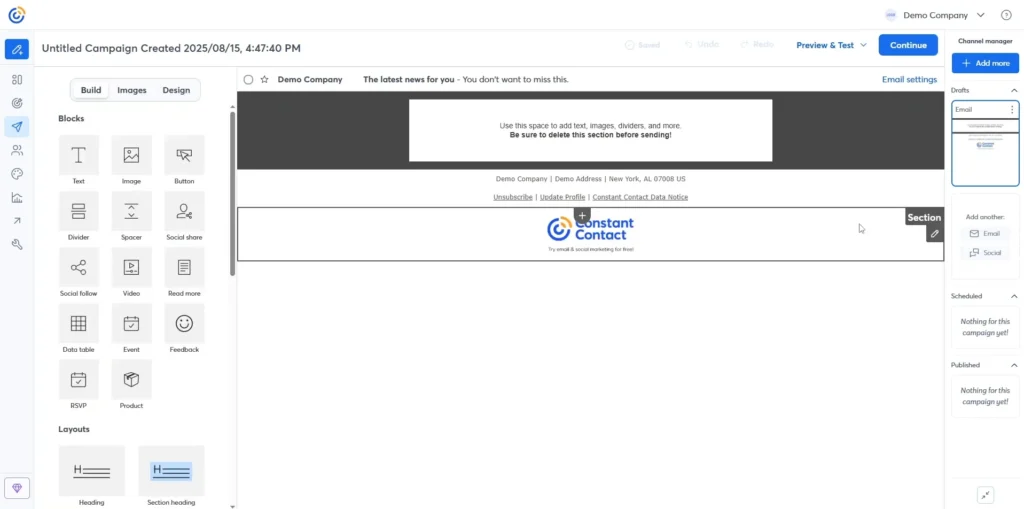 Create local business email campaigns with Constant Contact